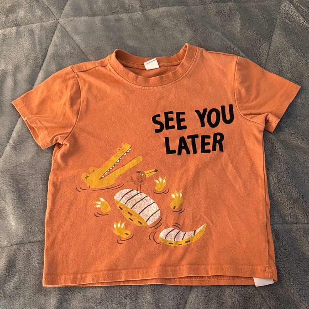Orange Crocodile Graphic Kids Tee